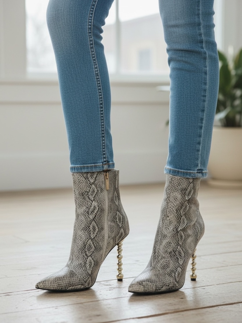 Cape Robbin Shawna Booties Womens 6.5 Grey Snakeskin
Architectural Heel Party - Picture 5 of 15